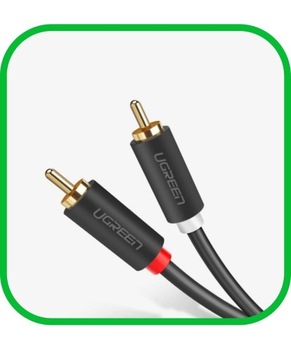 Kabel Przewód Audio Wtyk 2x RCA do 2xRCA Chinch STEREO 2M Pozłacany
