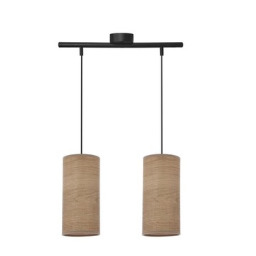 Ballo lampa wisząca czarny 2x60 e27 abażur orzecho