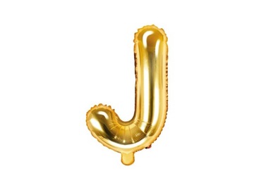 Balon Foliowy Litera J Złota, 35cm