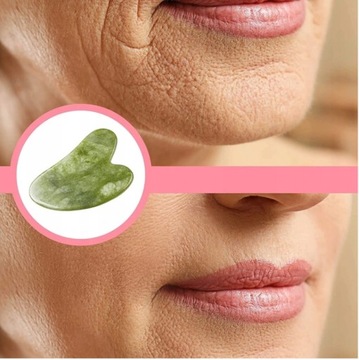 KAMIEŃ PŁYTKA GUA SHA MASAŻER DO TWARZY Z JADEITU