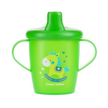 Canpol babies kubek niekapek twardy 250ml TOYS, kolor zielony