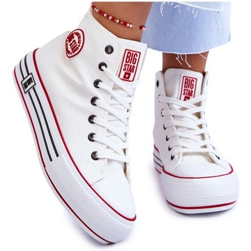WYSOKIE TRAMPKI BIG STAR LL274185 BIAŁE 39