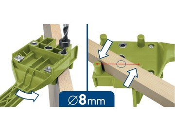 PRZYRZĄD DO POŁĄCZEŃ KOŁKOWYCH SZABLON KOŁKOWNICA ZESTAW 6/8/10 mm