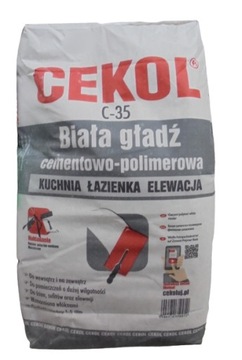 BIAŁA GŁADŹ CEMENTOWA NA ZEWNĄTRZ CEKOL C-35 5KG