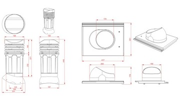 Kominek izolowany 125 mm Parotec do dachówki Braas Tegalit Protegon - Brąz