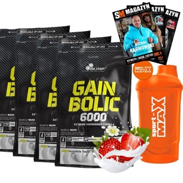 OLIMP GAIN BOLIC 6000 4 KG GAINER MASA WĘGLOWODANY MIĘŚNIE + SHAKER 600 ml