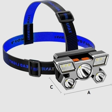 НАГОЛОВНЫЙ ФОНАРЬ 5 светодиодов МОЩНЫЙ XPE USB-АККУМУЛЯТОР
