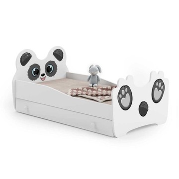 ŁÓŻKO DLA 3-LATKA DZIECIĘCE SZUFLADA W KOMPLECIE 144X80 PANDA KAMIL
