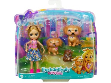 Кукла Enchantimals Golden Retriever, фигурки щенков белки ZA5088