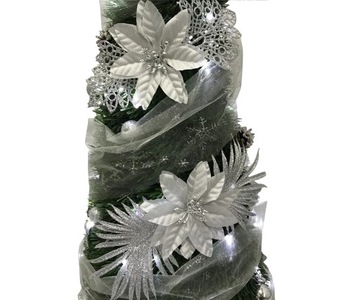 ДЕКОРИРОВАННЫЙ КОНУС РОЖДЕСТВЕНСКИЙ ОРНАМЕНТ ИСКУССТВЕННАЯ РОЖДЕСТВЕНСКАЯ ЕЛКА, УКРАШЕННАЯ 180см + LED