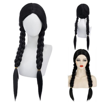 ПАРИК WEDNESDAY ADDAMS ЧЕРНЫЕ КОСИКИ 56 СМ УНИВЕРСАЛЬНЫЙ 56 СМ