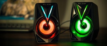 КОМПЬЮТЕРНЫЕ ДИНАМИКИ 2.0, USB-СВЕТОДИОДНАЯ ПОДСВЕТКА 8 Вт