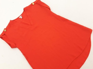 RIVER ISLAND asymetryczna BLUZKA z krótkim rękawem ORANGE _ 32