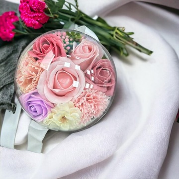 ЦВЕТОЧНАЯ КОРОБКА МЫЛО ЦВЕТЫ ПОДАРОК ​​НА ДЕНЬ СВЯТОГО ВАЛЕНТИНА ЖЕНСКИЙ ДЕНЬ ДЕНЬ МАТЕРИ