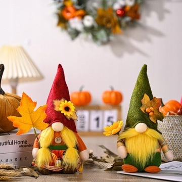 Fall Gnome Maple Leaf Dwarf Doll Ornaments Gnome