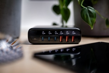 Newell GaN Tech T-power 140W 3xUSB-C Сетевое зарядное устройство 3xUSB с адаптерами