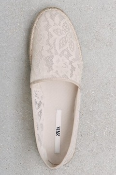 ZARA BEŻOWE ESPADRYLE BUTY JUTY KORONKOWE 37