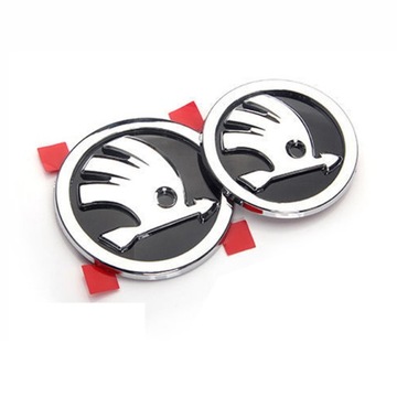 czerwony Przód tył samochodu Emblemat znaczek karoserię Skoda 90mm 80mm