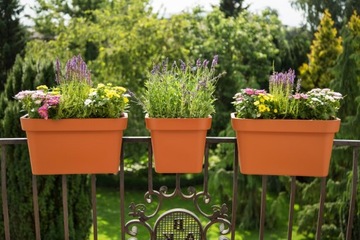 Цветочный горшок для балконной балюстрады Lobelia 30 Mocha