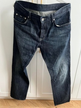 Spodnie jeansowe jeansy męskie HUGO BOSS niebieskie r. 34/32