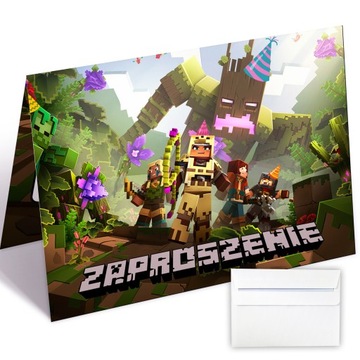 Zaproszenia na Urodziny dzieci Minecraft A6wz57