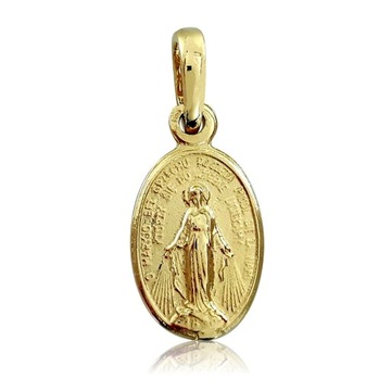 DWUSTRONNY ZŁOTY MEDALIK Z MATKĄ BOSKĄ CUDOWNĄ 585