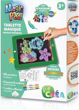Magic Pad Tablet do rysowania 30 szablonów LED podświetlany