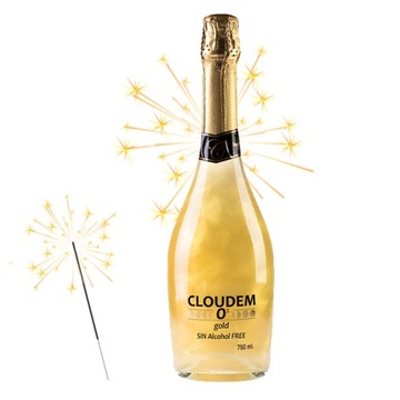 CLOUDEM GOLD - bezalkoholowy napój musujący brokatowy 0% złoty