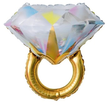 BALON PIERŚCIONEK ZŁOTY DIAMENT 55x71cm Panieński