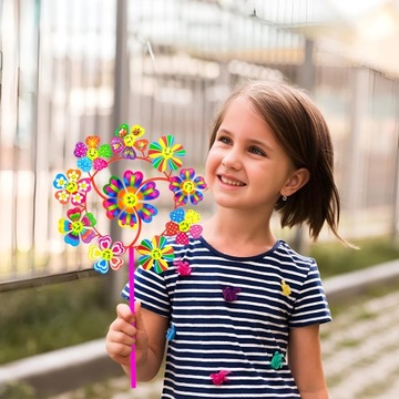 РАЗНОЦВЕТНАЯ ДЕТСКАЯ САДОВАЯ МЕЛЬНИЦА НА ПАЛОЧКЕ