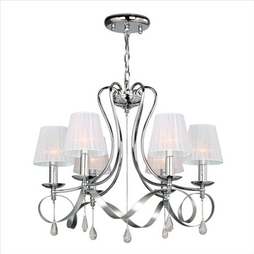 Lampa SUFITOWA SREBRNA Wisząca KRYSZTAŁOWA SILVA