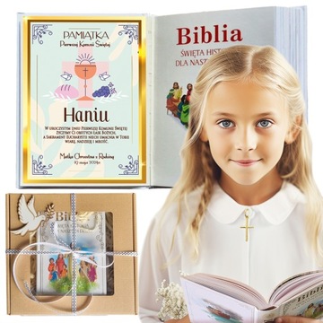 BIBLIA NA KOMUNIĘ PREZENT Pamiątka Pierwszej Komunii Świętej Komunia