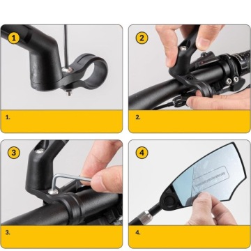 ВЕЛОСИПЕДНОЕ ЗЕРКАЛО ЗАДНЕГО ВИДА, РЕГУЛИРУЕМОЕ НА 360° ЗЕРКАЛО, РУЛЬ 20–23 ММ