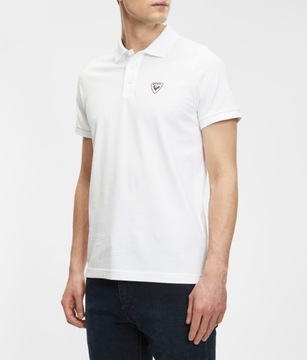 Koszulka polo męska ROSSIGNIOL biała z małym logo regular fit - XL