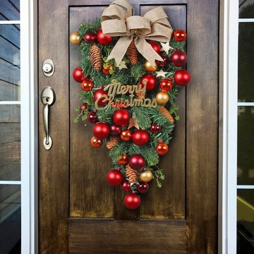 Рождественский венок на дверь в форме слезы