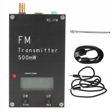 NADAJNIK FM 500 MW Z EKRANEM LCD 2000 M 500 MW NADAJNIK STEREO FM FM