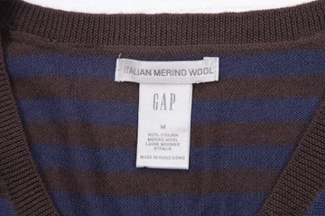 Gap SWETER 100%ITALIAN MERINO WOOL MESKI PREMIUM V-NECK M