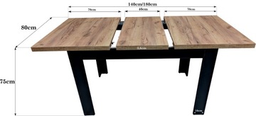 Раздвижной кухонный стол 80х140/180 дуб