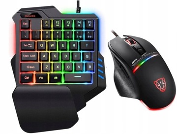 Zestaw Gamingowy Klawiatura wasd RGB + Mysz MV10