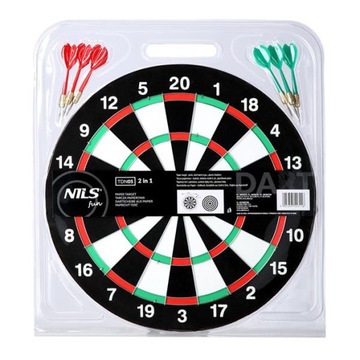 TDN05 2 w 1 DART NILS FUN DWUSTRONNA TABLICA TARCZA STABILNA STALOWE RZUTKI