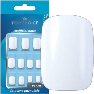 TOP CHOICE SZTUCZNE PAZNOKCIE MLECZNE KWADRATOWE 78385