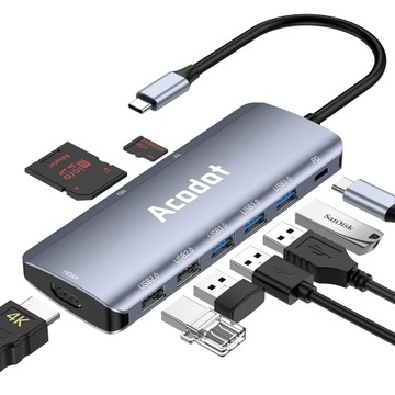 Acodot 9in1USBCHubАдаптер для ноутбука USB-концентратор