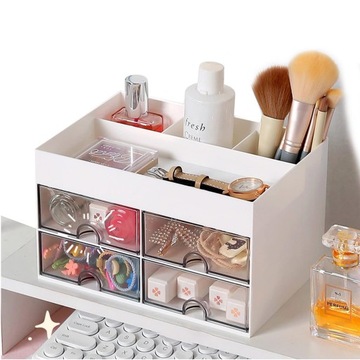 БЕЛЫЙ МЕТАЛЛИЧЕСКИЙ НАСТОЛЬНЫЙ ЯЩИК ДЛЯ ИНСТРУМЕНТОВ ОРГАНИЗАТОР КОНТЕЙНЕР С 4 ОТДЕЛЕНИЯМИ ЯЩИК