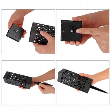 СОЛНЕЧНЫЙ САДОВЫЙ СВЕТИЛЬНИК 6 ШТ АЖУРНЫЙ СВЕТОДИОДНЫЙ ФОНАРНЫЙ СТОЛБ ЧЕРНЫЙ