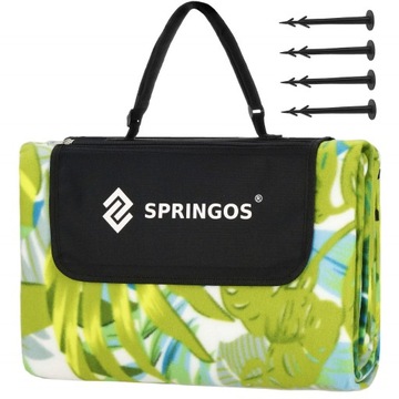 ОДЕЯЛО ДЛЯ ПЛЯЖНОГО ПИКНИКА С ПОЛЯРНОЙ ИЗОЛЯЦИЕЙ 200х160см ВОДОНЕПРОНИЦАЕМЫЙ КОВРИК + ЯКОРЯ