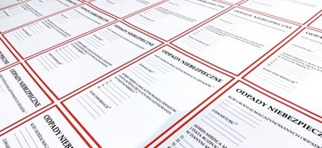 Этикетки-наклейки «ОПАСНЫЕ ОТХОДЫ» 15x21 код