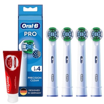 4x Końcówka ORAL-B EB20RX Precision Clean PRO + Pasta Colgate 20 ml