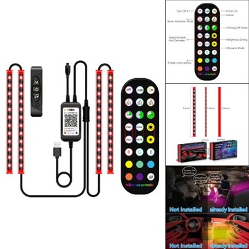 Украшение салона автомобиля Многоцветное 3 в 1 RGB Bluetooth USB-раздел