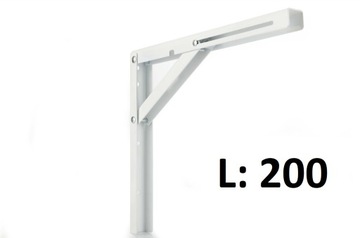 Wspornik półki blatu składany BIAŁY L-200 100kg