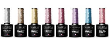 CLARESA FULL GLITTER COLLECTION ГИБРИДНЫЙ ЛАК ДЛЯ НОГТЕЙ С БЛЕСКАМИ 8 шт.